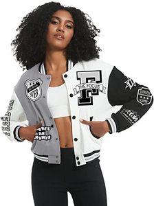 เสื้อแจ็กเก็ตบอมเบอร์แบบสั้นผ้าบางปักลายหนังกำมะหยี่สำหรับฤดูหนาวโลโก้ออกแบบได้ตามต้องการ - Product Image 2