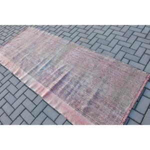 Tapis turc vintage, tapis Kilim 3,37x8,2 pieds, tapis patchwork gris et rouge - Product Image 4