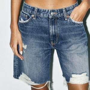 Short en jean régulier pour femme, couleur courte, jean déchiré, jean serré pour femme, taux de gros, respirant OEM - Product Image 3