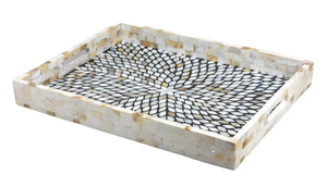 Meilleur plateau de service moderne en perles fait à la main Meubles en bois de taille personnalisée avec incrustation d'os pour la maison et le restaurant Service alimentaire - Product Image 6