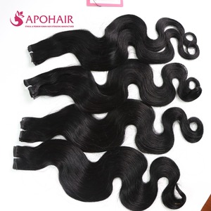 Extensión de cabello sin procesar de alta calidad vietnamita Cabello ondulado de cuerpo de agua negra Tejido Jerry Curl Estilo afro PU Venta al por mayor Cinta 4C - Product Image 1