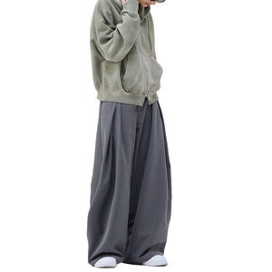 Sweat à capuche pour femme de haute qualité, surdimensionné, à fermeture éclair, avec poche kangourou, épaules tombantes, manches longues, lavage à l'eau, vintage, double fermeture éclair - Product Image 2