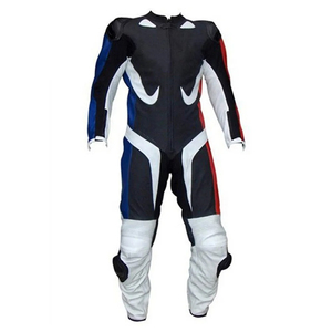 Combinaison de course en cuir une pièce personnalisée pour hommes avec piste de protection du genou pour la course et l'équitation - Product Image 6