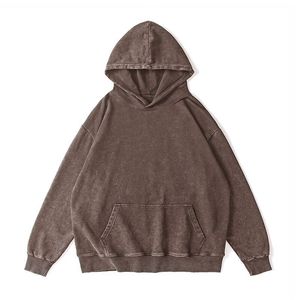 Sweat à capuche surdimensionné lourd personnalisé Vintage personnalisé unisexe 100% coton lavage à l'acide français éponge soleil fané le sweat à capuche pour hommes en détresse - Product Image 3