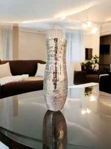 Jarrón de mosaico de vidrieras cuadrado Vintage grande hecho a mano, decoración única y elegante para el hogar - Product Image 2