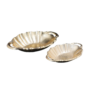 Venta caliente doble tono ensalada fruta Chocolate tuerca servir plato de Metal cuenco moderno todos los días cocina boda fiesta Plato decorativo - Product Image 2