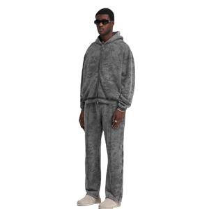 Sweat à capuche zippé pour homme de qualité supérieure, 100% coton, respirant, hiver, manches longues, tendance, sweat à capuche zippé, acid wash pour homme - Product Image 3