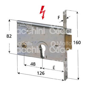 VERROUILLAGE ÉLECTRIQUE pour bandes 12V-AC, loquet autobloquant, cylindre en forme non inclus - Product Image 1