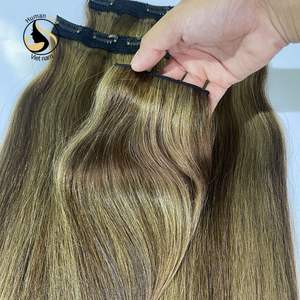 Nouveau Design Cuticules Alignés Premières Extensions De Cheveux Droite Piano Couleur Cheveux Clip Dans Les Extensions 100% de Cheveux Humains - Product Image 4