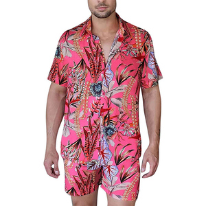 Conjunto personalizado de playa de verano para Hombre con camiseta de manga corta y pantalones cortos Traje de dos piezas ideal para vacaciones y ropa de Resort - Product Image 3