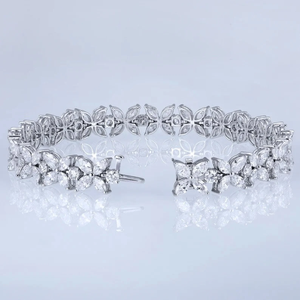 Quality Assured 925 Sterling Silver Moissanite <b>Bracelet</b> with Butterfly Tennis Diamond <b>Bracelet</b> Foe Sale By Exporters - Product Image 1