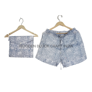 ชุดนอนพิมพ์ลายดอกไม้สำหรับผู้หญิงชุดนอนผ้าฝ้ายออร์แกนิก100% กางเกงขาสั้นสำหรับใส่ในฤดูร้อนใส่ในฤดูใบไม้ร่วง - Product Image 6