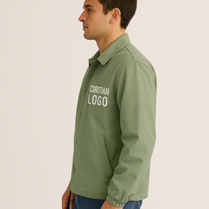 เสื้อโค้ชสไตล์โมเดิร์นสำหรับผู้ชาย |   เปลือกกันน้ำพร้อมเอวแบบมีเชือกผูกและซับใน |   ผู้ผลิตเสื้อแจ็คเก็ตแบบ OEM - Product Image 3