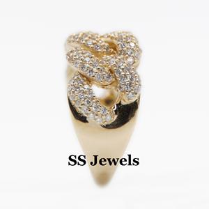 Unisex Cuban <b>Ring</b> 925 <b>Silver</b> Moissanite VVS Wedding Band with Hip Hop Style <b>Men</b> and Women Unisex Cuban <b>Ring</b> For Anniversary Gift - Product Image 4