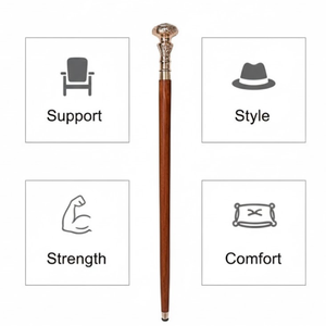 Quality Assured Wooden <b>Walking</b> <b>Stick</b> | Solid Wood Cane with <b>Metal</b> Handle | Antique Style Handmade <b>Walking</b> Cane <b>Stick</b> - Product Image 4