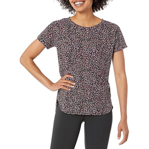 T-shirts en polyester doux pour femmes, commande en gros avec logo personnalisé, tee-shirt en polyester à séchage rapide, chemise pour femmes en gros - Product Image 1