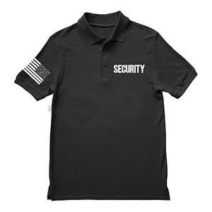 Polo de sécurité imprimé sur le devant et le dos T-shirt à manches courtes pour hommes Événements du personnel, videurs Superviseurs de porte Uniforme sérigraphié - Product Image 1
