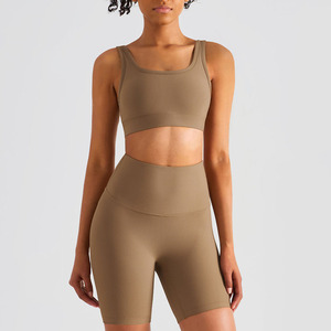 Ensemble de yoga sans couture deux pièces pour femmes ensemble de yoga court vêtements de sport vêtements de sport vêtements de yoga pas cher à vendre - Product Image 3