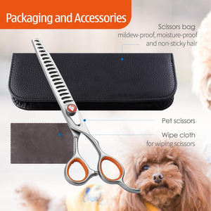 Tijeras de adelgazamiento profesionales de acero inoxidable de 8 pulgadas para el cuidado de mascotas, producto de tijeras para perros - Product Image 5