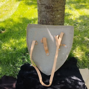 Escudo de madera Escudo medieval Calentador de diseñador vikingo escudo amarillo de artesanía Calvin - Product Image 4