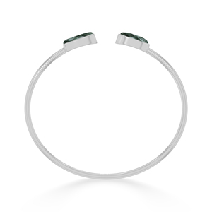 Pulsera Ajustable de Plata de Ley 925 de Primera Calidad, con Diseño Moderno, Ovalada y de Bala, con Cabujón de Serafinita, Pulsera de Lujo para Regalo - Product Image 2