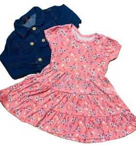 Gran oferta, elegante encaje floral, 2 piezas, vestido para niñas, pantalones vaqueros, conjuntos de ropa de algodón para niñas recién nacidas, conjunto de ropa de diseño personalizado - Product Image 5