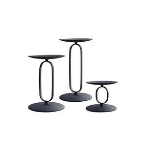 Black Metal <b>Candle</b> <b>Stick</b> <b>Holder</b> Set for Long <b>Candle</b> Centerpieces Candlestick European Home Wedding Decor - Product Image 2
