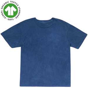 Men Organic Heirloom Brown Crew Tee-Azul marino o azul oscuro, Jersey de peso medio con algodón orgánico sin teñir - Product Image 1