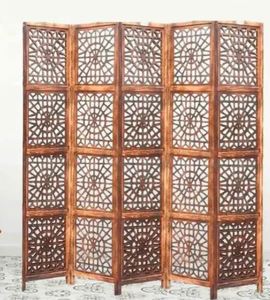 ฉากกั้นไม้แกะสลักด้วยมือแบบพกพาสำหรับห้องนั่งเล่นฉากไม้แบบพับได้สำหรับห้องวาดเขียน - Product Image 3