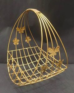 Vintage <b>White</b> Metal Fruit & Vegetable <b>Storage</b> <b>Basket</b> Table Top Decor for Home & Hotel Economically Priced - Product Image 3