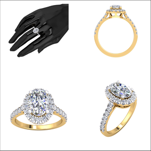 Anillo clásico de oro de 14 quilates para mujer con 1.34Cts VS Clarity Lab Grown EF Color Diamond Jewelry - Product Image 2