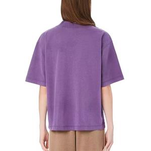 Camiseta transpirable de gran tamaño con lavado ácido de alta calidad para mujer, cuello redondo, manga corta, lavado de piedra en blanco para verano, impresión Digital - Product Image 5