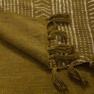 Couverture de jet de coton de luxe d'impression de bloc de base verte pour la décoration à la maison en gros pour la décoration de salon - Product Image 4