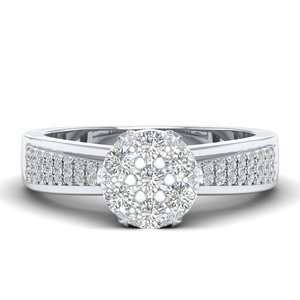 Reyes แหวนเพชรสำหรับปลูกในห้องปฏิบัติการกะรัต0.530เจียระไนทรงกลมได้รับการรับรอง IGI เครื่องประดับเพชร14K สีขาวทองของขวัญแต่งงาน - Product Image 1