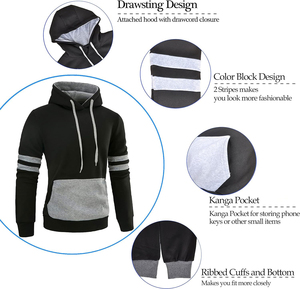Pull surdimensionné confortable pour hommes, sweat à capuche en molleton, impression bouffante en relief, concepteur, sports d'hiver brodés, sortie, contraste, teint uni - Product Image 2