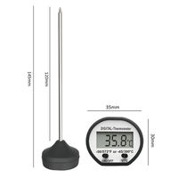 Termometer Makanan Digital untuk Dapur dengan Layar LCD, Bertenaga Baterai, Probe Plastik & Logam, Berkabel, Rentang -50~260