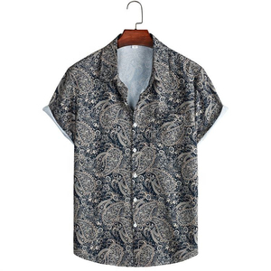 Chemise d'été pour homme, coupe classique, sans repassage, séchage rapide, respirante, manches courtes, col en V, logo personnalisé, écologique, en toile, boutonnée - Product Image 2