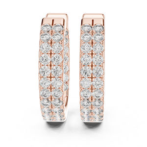 Pendientes de Oro Amarillo de 14K con Diamantes Redondos para Mujer |   Regalo de Aniversario, Lujoso, Certificado, Nupcial, Boda, Elegante, Fino - Product Image 5