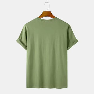 T-shirt personnalisé pour hommes sérigraphié T-shirt épais en coton de haute qualité 240 Gsm T-shirt poids lourd avec col - Product Image 2