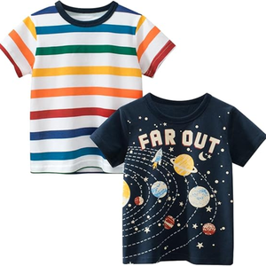 Enfant en bas âge garçon tricoté coton t-shirt personnalisé Applique Boutique vêtements été enfants garçon vêtements chemises à bas prix - Product Image 1