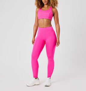 Ensemble de yoga sans couture pour femmes Leggings taille haute contrôle du ventre avec soutien-gorge de sport rembourré Tenue de sport de fitness - Product Image 1