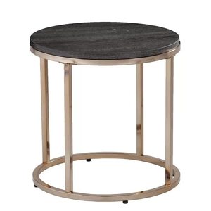 Table basse de luxe en or, table basse ronde en bois noir, vente en gros, meubles de salon, ensemble de 3 - Product Image 4