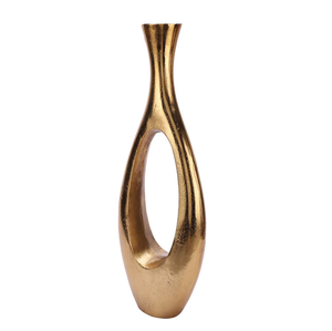 Florero de trompeta de latón AK, forma tradicional de Metal, decorativo, acabado en oro, para decoración del hogar - Product Image 5