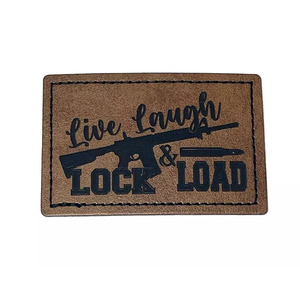 Similicuir tactique pistolet Patch fer sur adhésif chapeaux vêtements Top qualité personnalisé tout neuf 2025 similicuir patchs - Product Image 1