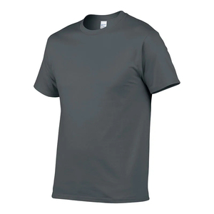 Camiseta deportiva informal de moda de verano para hombre 100% algodón puro tejido media manga Regular Fit cuello redondo transpirable - Product Image 3