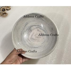 Ensaladera de Resina Estilo Americano, Blanca, Transparente, Redonda, Duradera, Libre de Plomo, Ecológica, Vajilla para Fiestas y Cenas - Product Image 1