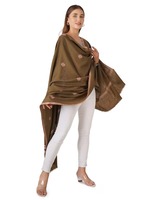 Dupatta d'hiver en velours de soie indien vert olive, moderne, dernière collection, brodé à la main, couleurs unies personnalisables, bordure délicate en Zari