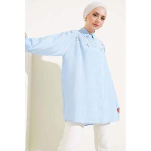 Camisa Hombro Stone Rayas Azul Hielo - Product Image 2