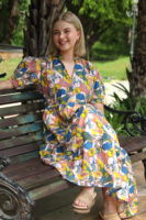 Robes d'été indiennes Pinkcityhandloom en pur coton, écologiques, lavables, col en V, longueur genou, motif floral, coupe évasée
