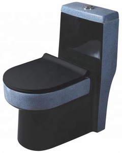 Inodoro de una pieza de cerámica moderno directo de fábrica con tanque oculto de doble descarga Color negro mate montado en el suelo para uso en el baño - Product Image 6